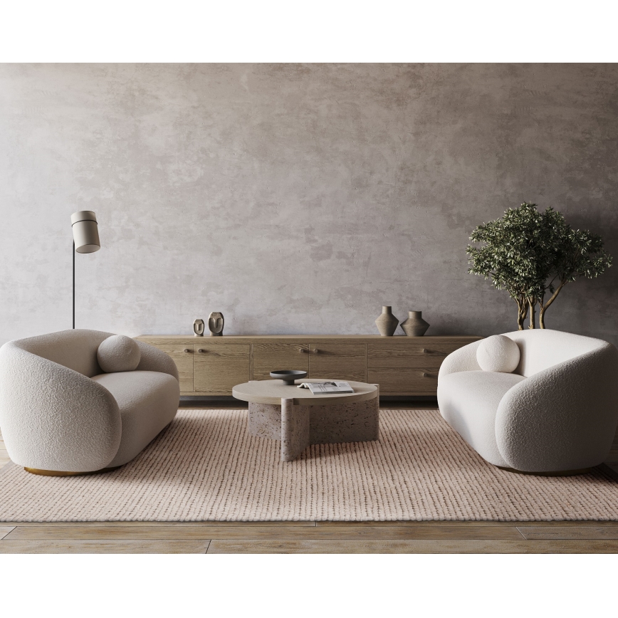 Dabīgs paklājs FIR WOOL 70x140 cm 2600 g/m2 krēmkrāsains