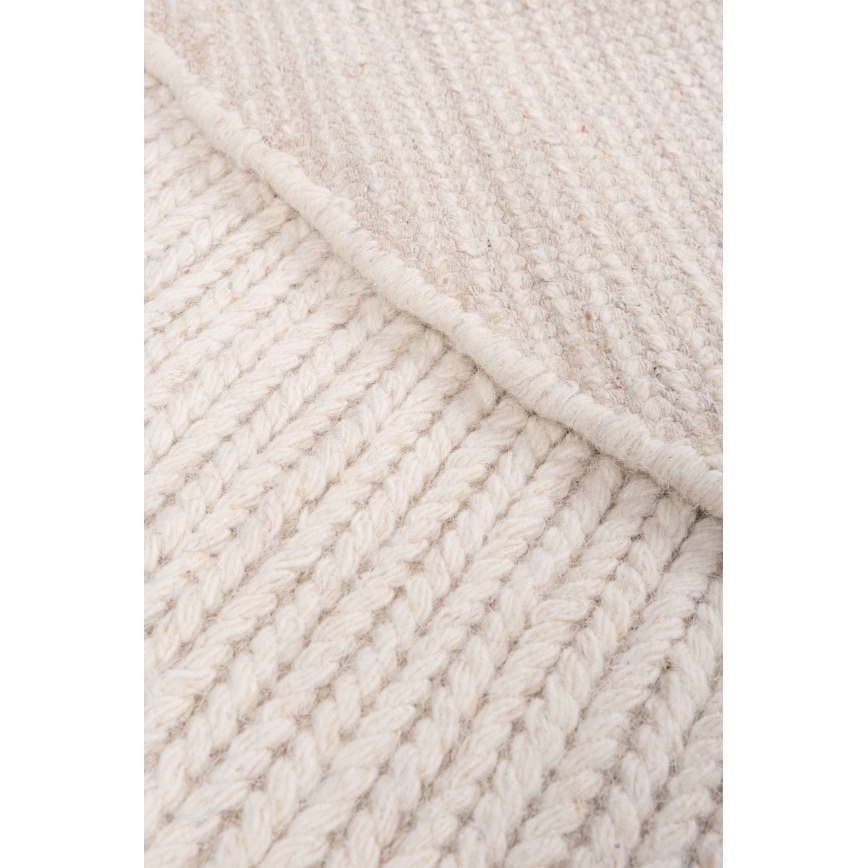 Dabisks apaļš paklājs FIR WOOL, 160 cm, 2600 g/m2, krēmkrāsa