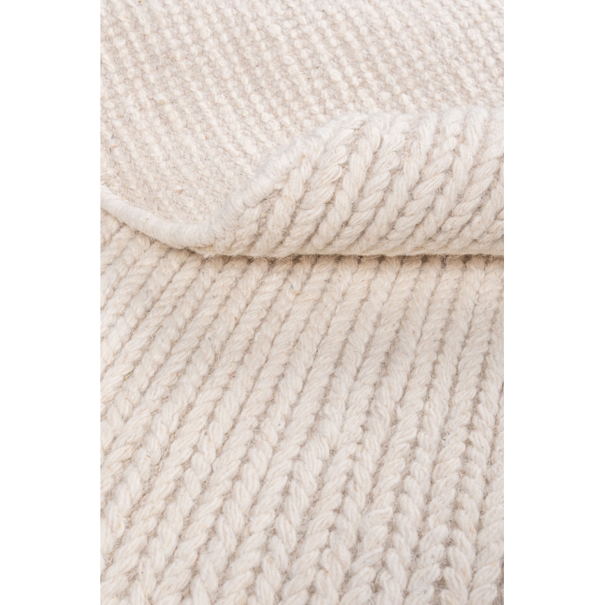 Dabisks apaļš paklājs FIR WOOL, 160 cm, 2600 g/m2, krēmkrāsa