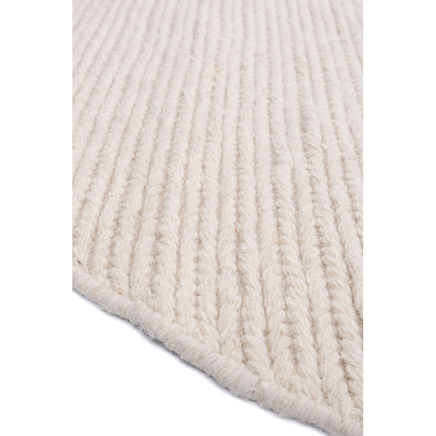 Dabisks apaļš paklājs FIR WOOL, 160 cm, 2600 g/m2, krēmkrāsa