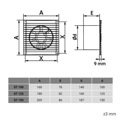 Dalap 1230 - Aksiālais ventilators ar aizsargresti 150 ST 16W/230V