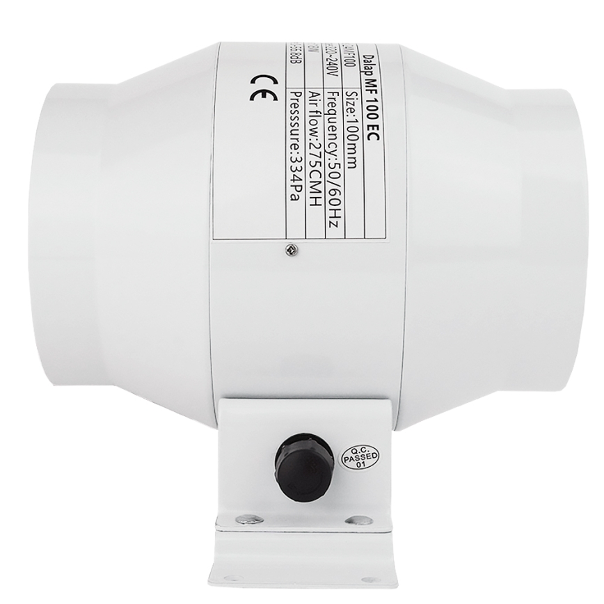 Dalap 24MF100 - Kanāla ventilators ar energoefektīvu motoru un ātruma regulatoru MF 100 EC 18W/230V