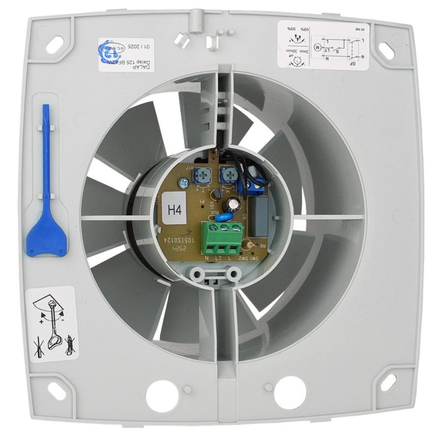 Dalap 41017 - Axiālais ventilators ar taimeri un mitruma sensoru 100 BFAZW 16W/230V