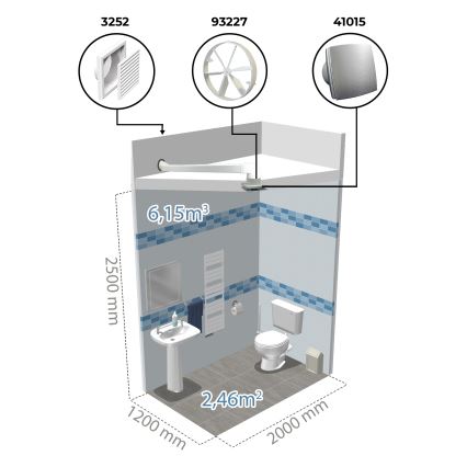 Dalap 41017 - Axiālais ventilators ar taimeri un mitruma sensoru 100 BFAZW 16W/230V