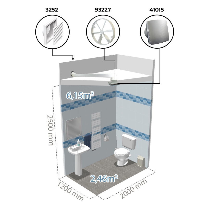 Dalap 41017 - Axiālais ventilators ar taimeri un mitruma sensoru 100 BFAZW 16W/230V