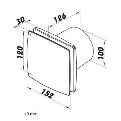 Dalap 41067 - Aksiālais ventilators ar taimeri un mitruma sensoru 100 BFZW 12 14W/12V