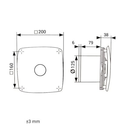 Dalap 41094 - Aksiālais ventilators 125 ONYX 16W/230V