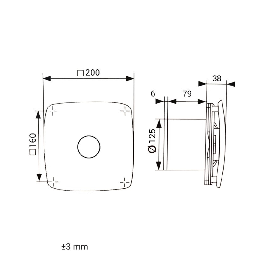Dalap 41094 - Aksiālais ventilators 125 ONYX 16W/230V
