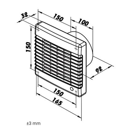 Dalap 41101 - Aksiālais ventilators ar automātisku žalūziju 100 LV 20W/230V