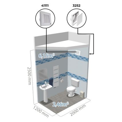 Dalap 41117 - Aksiālais ventilators ar automātisku žalūziju 125 LV 12 22W/12V