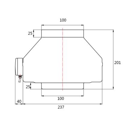 Dalap 8128 - Radiālais kanāla ventilators TURBINE M 100 60W/230V