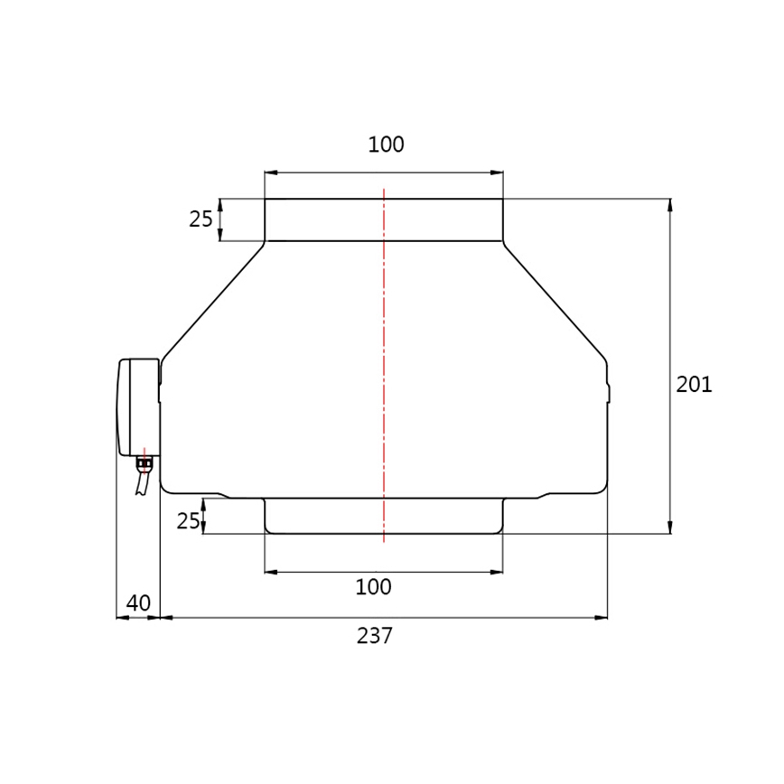 Dalap 8128 - Radiālais kanāla ventilators TURBINE M 100 60W/230V