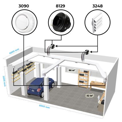 Dalap 8129 - Radiālais kanāla ventilators TURBINE M 125 62W/230V