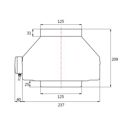 Dalap 8129 - Radiālais kanāla ventilators TURBINE M 125 62W/230V