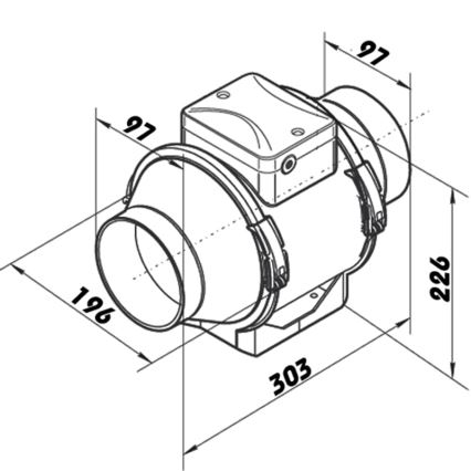 Dalap 8199 - Aksiālais ventilators AP PROFI 100 25W/230V