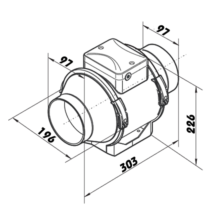 Dalap 8199 - Aksiālais ventilators AP PROFI 100 25W/230V
