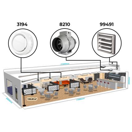Dalap 8210 - Aksiālais ventilators AP PROFI 150 50W/230V