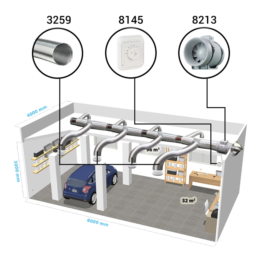 Dalap 8213 - Aksiālais ventilators AP PROFI 160 50W/230V
