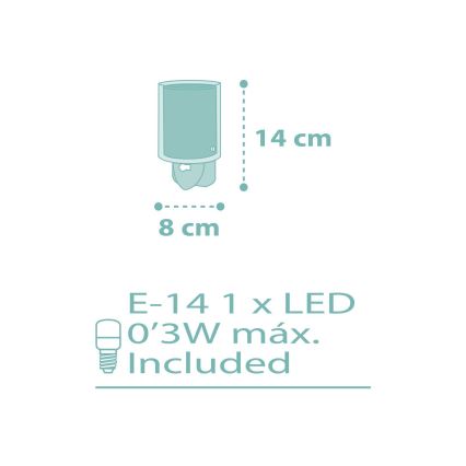 Dalber 41005H - LED Kontaktligzdas lampa DOTS 1xE14/0,3W/230V