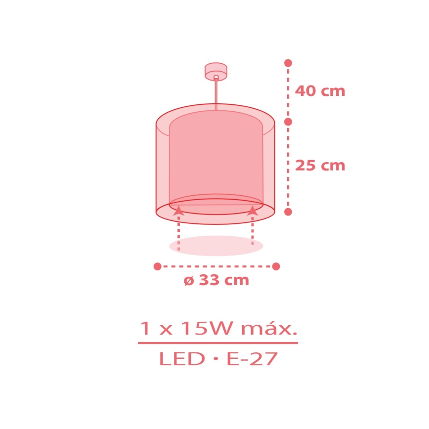 Dalber 41192 - Bērnu lustra RAINBOW 1xE27/15W/230V daudzkrāsaina