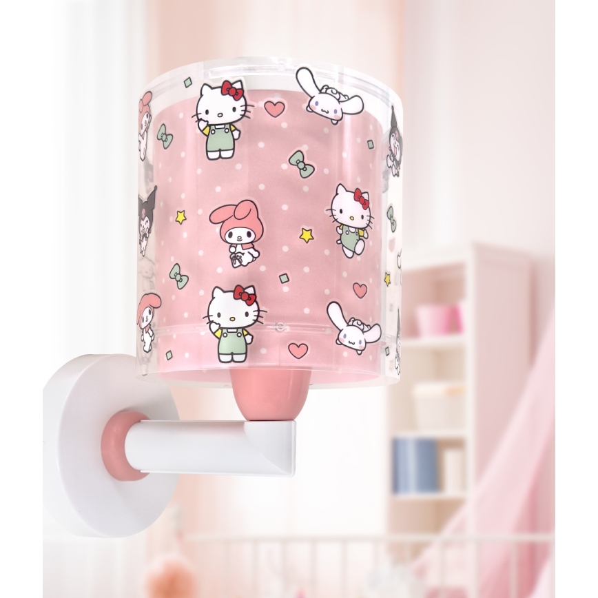 Dalber 41259 - Bērnu sienas lampa HELLO KITTY&FRIENDS 1xE27/15W/230V rozā