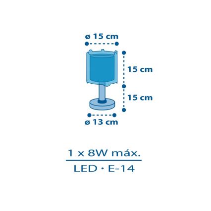 Dalber 41341N - LED bērnu lampiņa PLANETS 1xG4/4W/230V zila