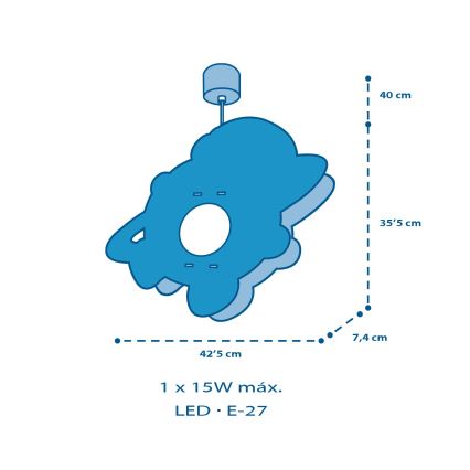 Dalber 41347 - Bērnu lustra ASTRONAUT 1xE27/15W/230V