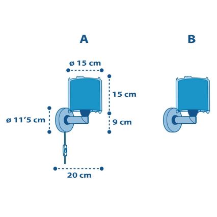 Dalber 41349 - Bērnu sienas lampa PLANETS 1xE27/15W/230V