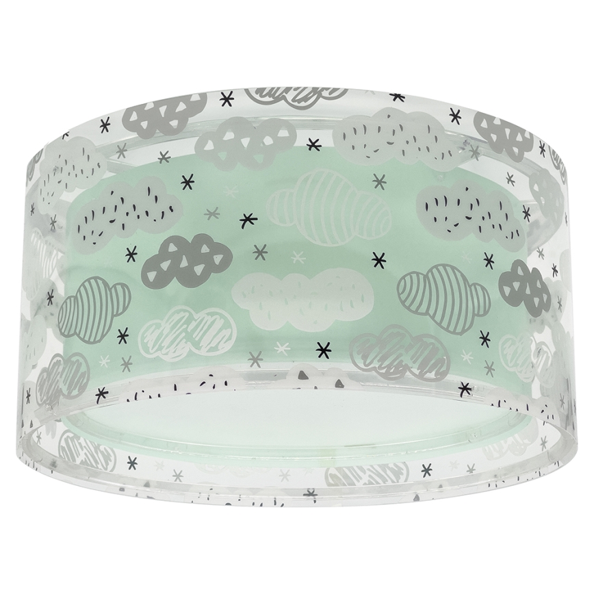 Dalber 41416H - Bērnu griestu lampa CLOUDS 2xE27/60W/230V zaļa