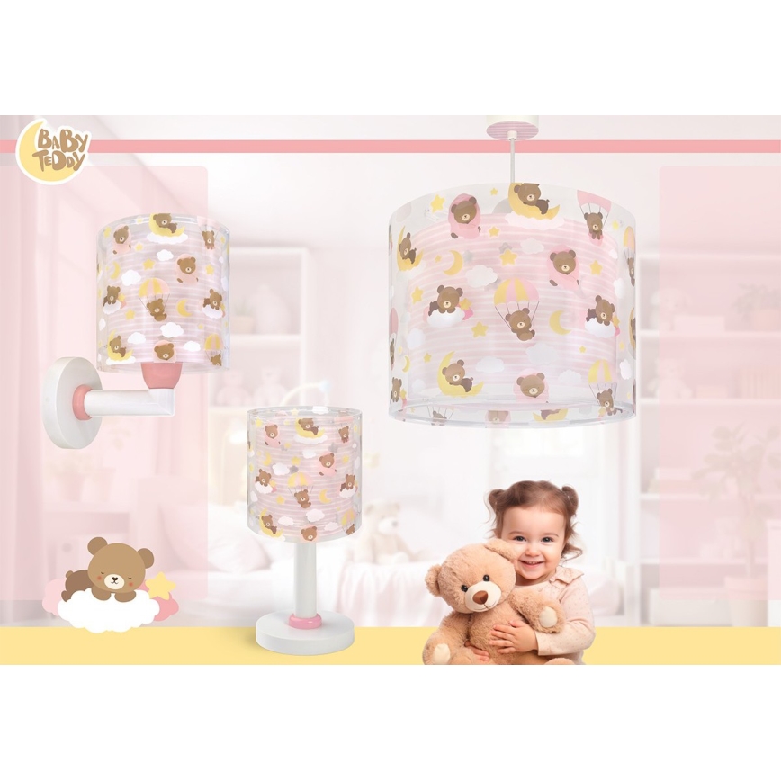 Dalber 41572S - Bērnu lustra BABY TEDDY, 1xE27/15W/230V, rozā