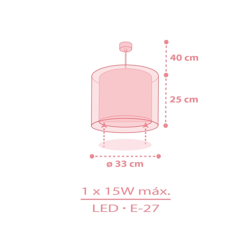 Dalber 41572S - Bērnu lustra BABY TEDDY, 1xE27/15W/230V, rozā