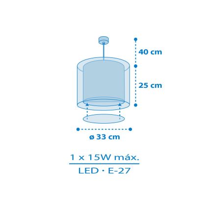 Dalber 41572T - bērnu lustra BABY TEDDY 1xE27/15W/230V zila