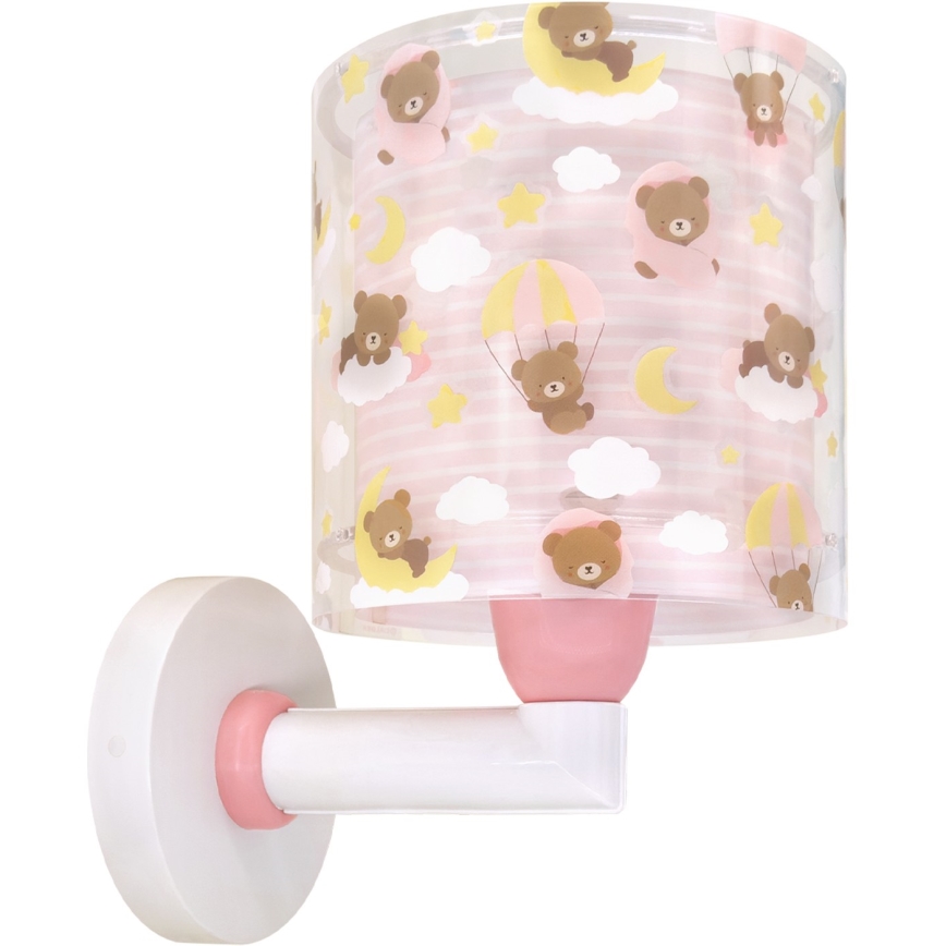 Dalber 41579S - Bērnu sienas lampa BABY TEDDY 1xE27/15W/230V rozā