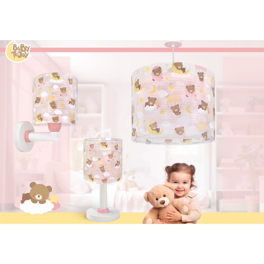 Dalber 41579S - Bērnu sienas lampa BABY TEDDY 1xE27/15W/230V rozā