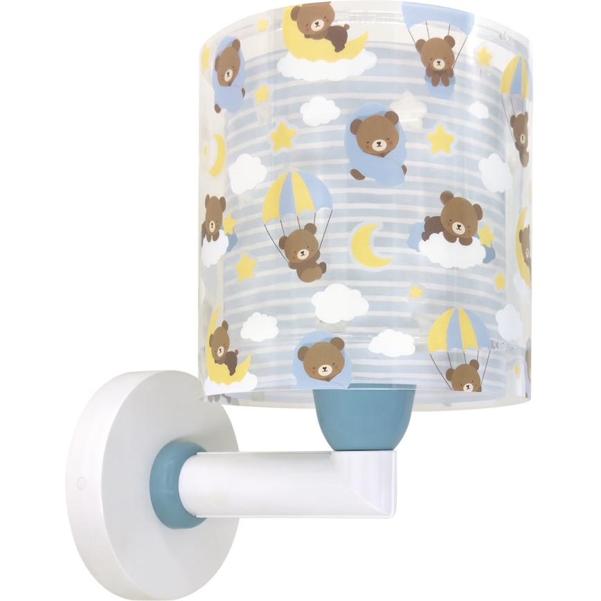 Dalber 41579T - Bērnu sienas lampa BABY TEDDY 1xE27/15W/230V zila