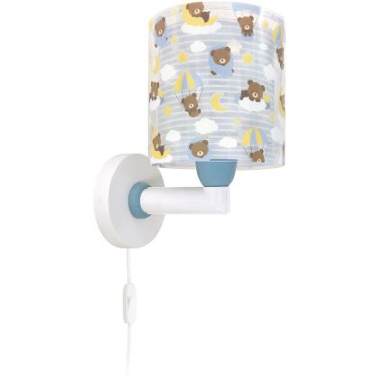 Dalber 41579T - Bērnu sienas lampa BABY TEDDY 1xE27/15W/230V zila