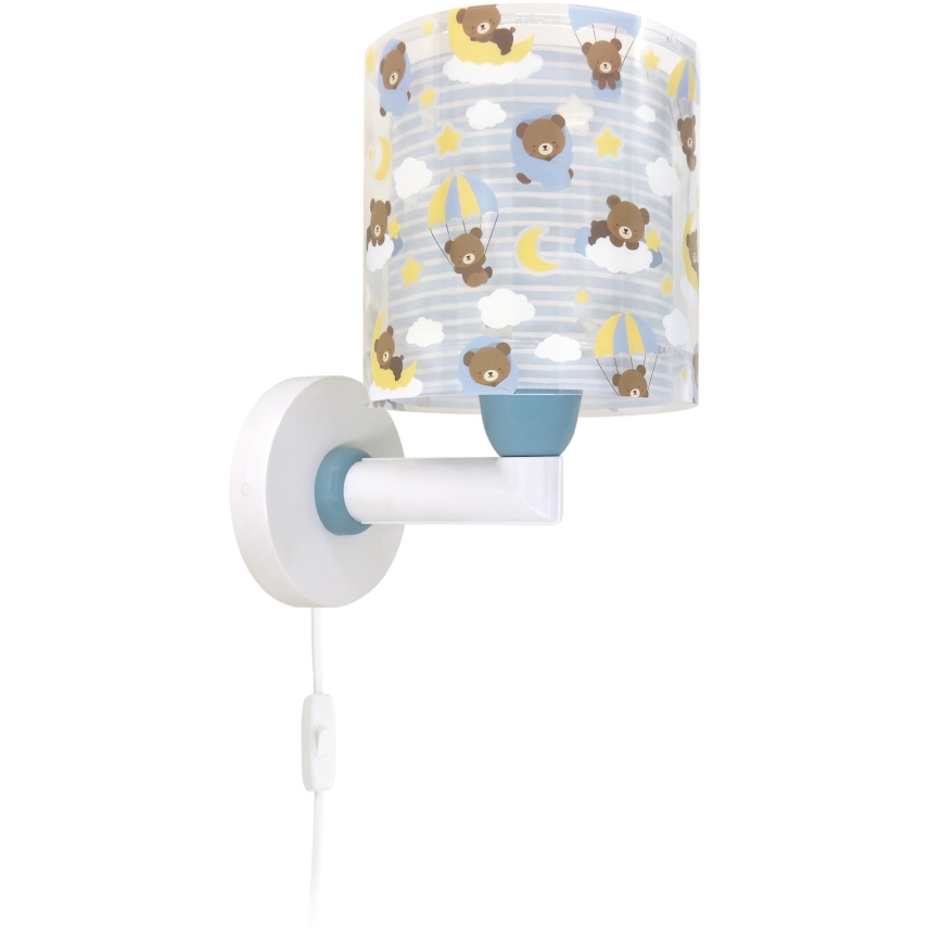 Dalber 41579T - Bērnu sienas lampa BABY TEDDY 1xE27/15W/230V zila