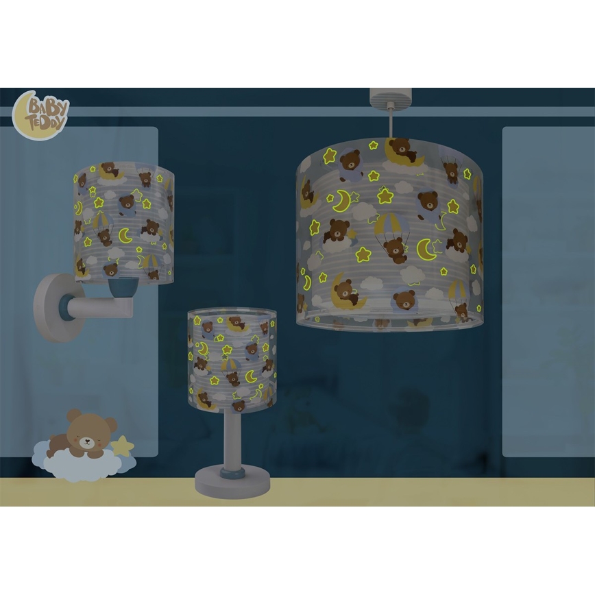 Dalber 41579T - Bērnu sienas lampa BABY TEDDY 1xE27/15W/230V zila