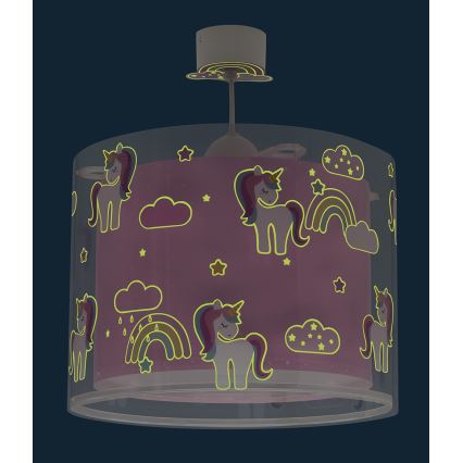 Dalber 41592 - Bērnu lustra UNICORNS 1xE27/60W/230V