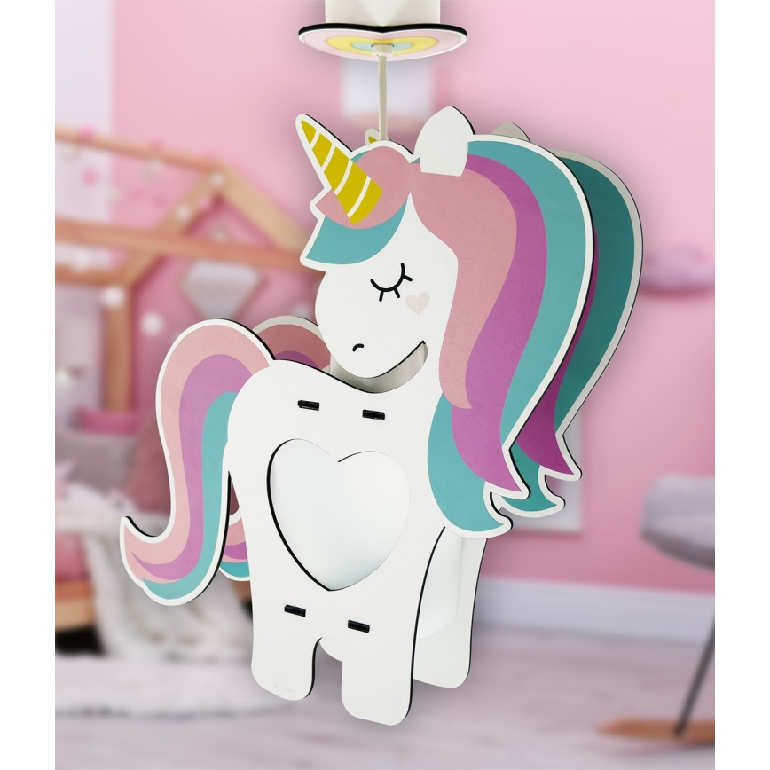 Dalber 41597 - Bērnu lustra UNICORN 1xE27/15W/230V
