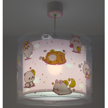 Dalber 41762S - Bērnu griestu lampa KAWAII FRIENDS 1xE27/15W/230V rozā