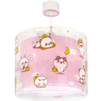 Dalber 41762S - Bērnu griestu lampa KAWAII FRIENDS 1xE27/15W/230V rozā