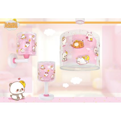 Dalber 41762S - Bērnu griestu lampa KAWAII FRIENDS 1xE27/15W/230V rozā