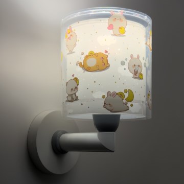 Dalber 41769E - Bērnu sienas lampa KAWAII FRIENDS 1xE27/15W/230V pelēka
