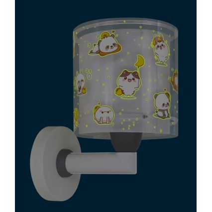 Dalber 41769E - Bērnu sienas lampa KAWAII FRIENDS 1xE27/15W/230V pelēka