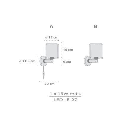 Dalber 41769E - Bērnu sienas lampa KAWAII FRIENDS 1xE27/15W/230V pelēka