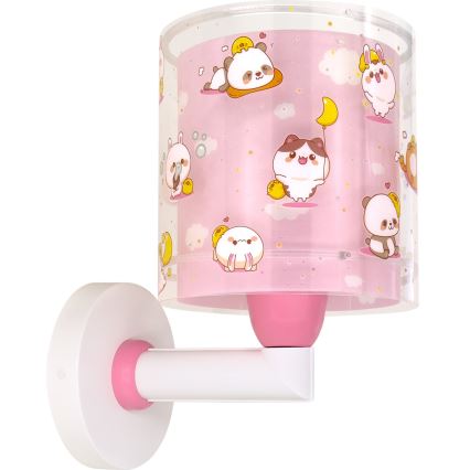 Dalber 41769S - Bērnu sienas lampa KAWAII FRIENDS 1xE27/15W/230V rozā