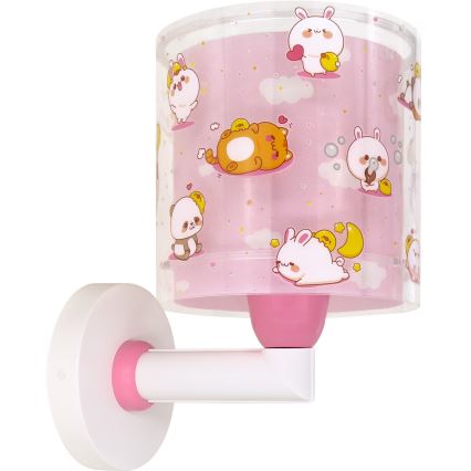 Dalber 41769S - Bērnu sienas lampa KAWAII FRIENDS 1xE27/15W/230V rozā
