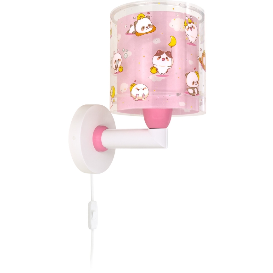 Dalber 41769S - Bērnu sienas lampa KAWAII FRIENDS 1xE27/15W/230V rozā