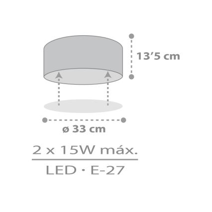 Dalber 42006E - Bērnu griestu lampa COLOR LIGHT 2xE27/15W/230V balta